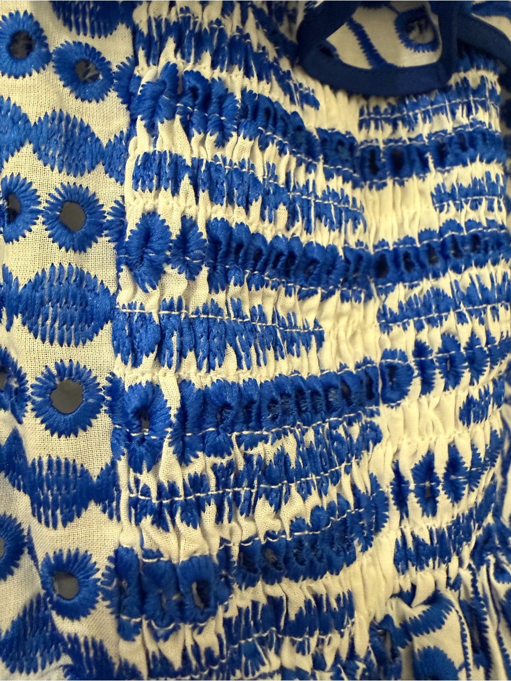 Commense White and Blue One-Shoulder Off-the-Shoulder Mini Dress - Picture 13 of 14